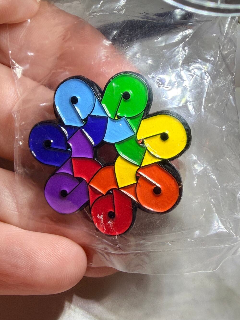 WeGotPins #45 Rainbow Bass Drop Logo Enamel Hat Pin EDM Festival Sealed